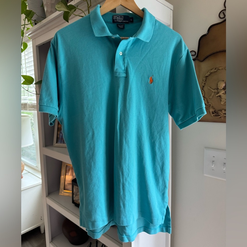 Polo by Ralph Lauren Men's Aqua Polo Shirt